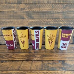 Arizona State Sun Devils Stadium 24oz Souvenir Cup-FEAR THE FORK Set of 5